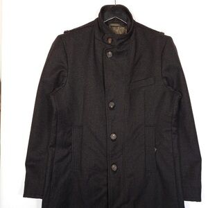 Ted Baker Wool Overcoat Size XL Men's Black Lined Coa